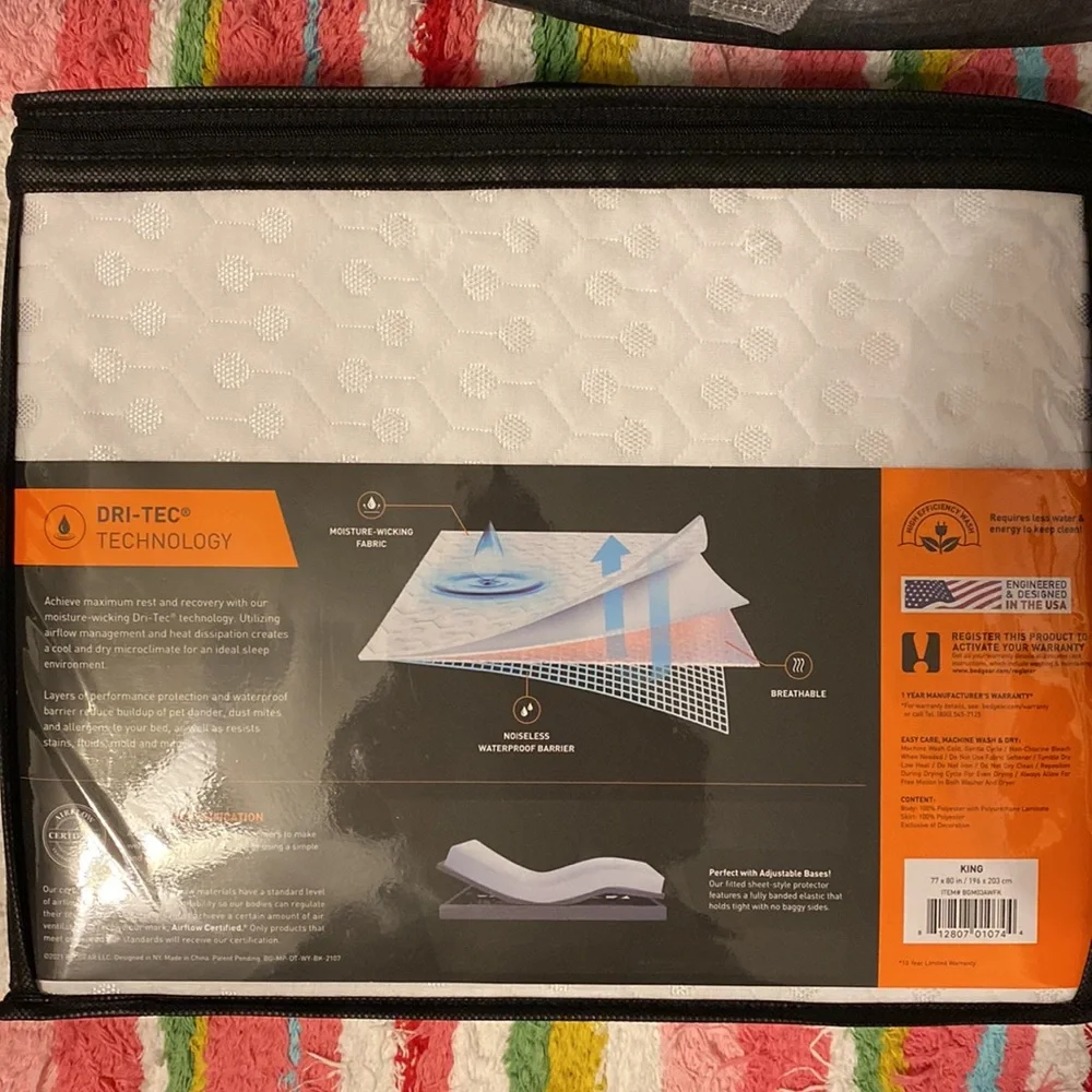 Bedgear Dri-Tec 5.0 Mattress Protector- size Full- NWNT